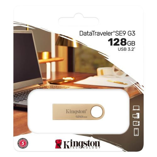 Kingston Pendrive 128GB DataTraveler SE9 G3 USB 3.0 Gold EU (DTSE9G3/128GB)