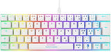 Deltaco Mech 60% Keyboard Pudding Keycaps Hot swap RGB - Gaming Tastatur - Hvid