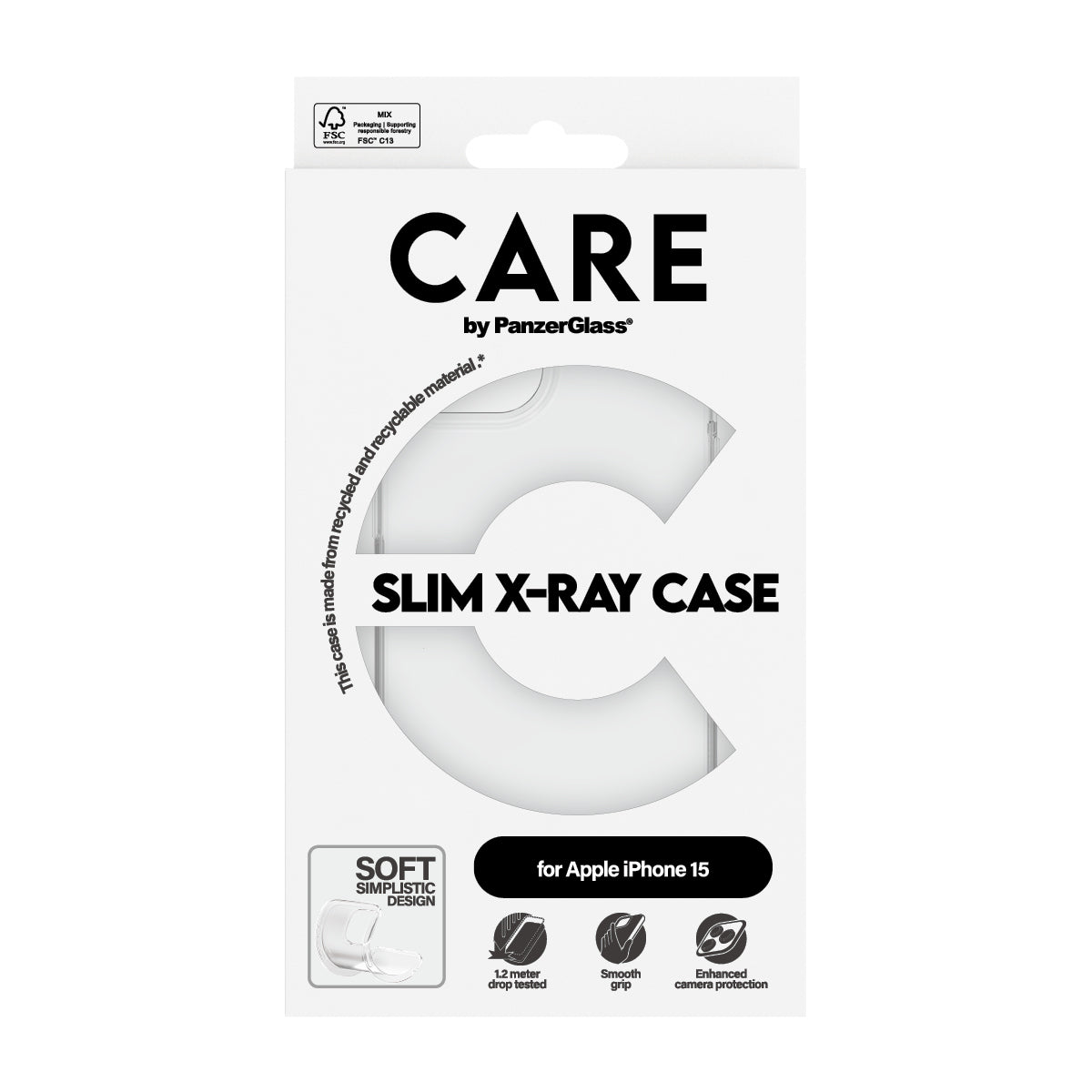 CARE by PanzerGlass Fashionable Case Transparent X-Ray Soft Basic iPhone 15
