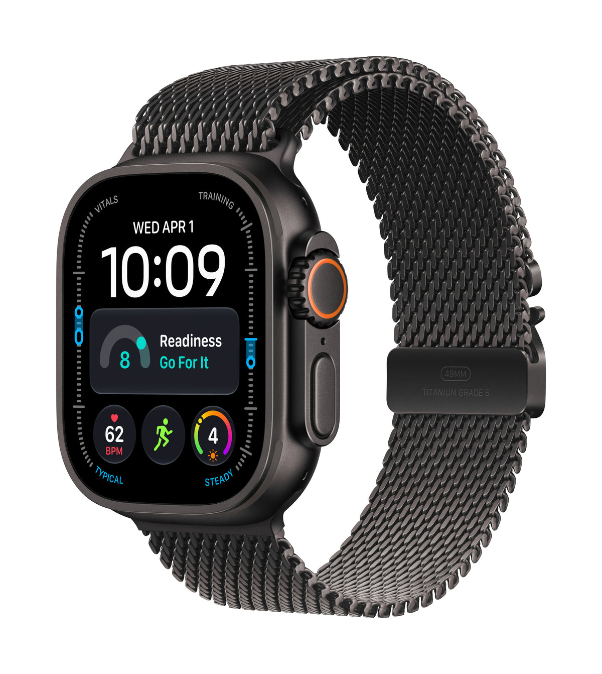 *Apple Watch Ultra 4 GPS + Cellular 49mm Black Titanium Case with Black Titanium Milanese Loop - L