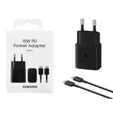 Samsung Travel Charger 15W EP-T1510X med Type-C til Type-C kabel (1m) sort EU (EP-T1510XBEGEU)