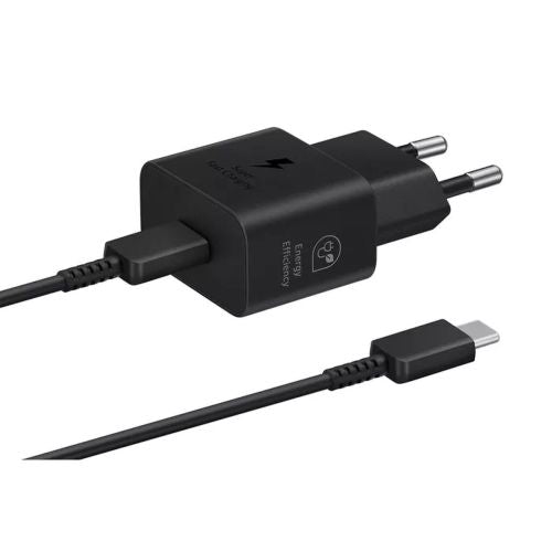 Samsung Travel Charger 25W EP-T2510X PD 3.0 med Type-C til Type-C kabel (1m) sort EU (EP-T2510XBEGEU)
