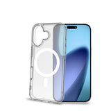Celly Gelskin Mag Transparent cover with white magsafe ring for iPhone 17