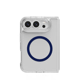 Celly Gelskin Mag Transparent cover with Dark Blue magsafe ring for iPhone Duo