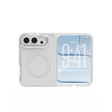 Celly Gelskin Mag Transparent cover with Silver magsafe ring for iPhone Duo