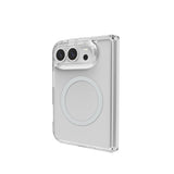 Celly Gelskin Mag Transparent cover with Silver magsafe ring for iPhone Duo
