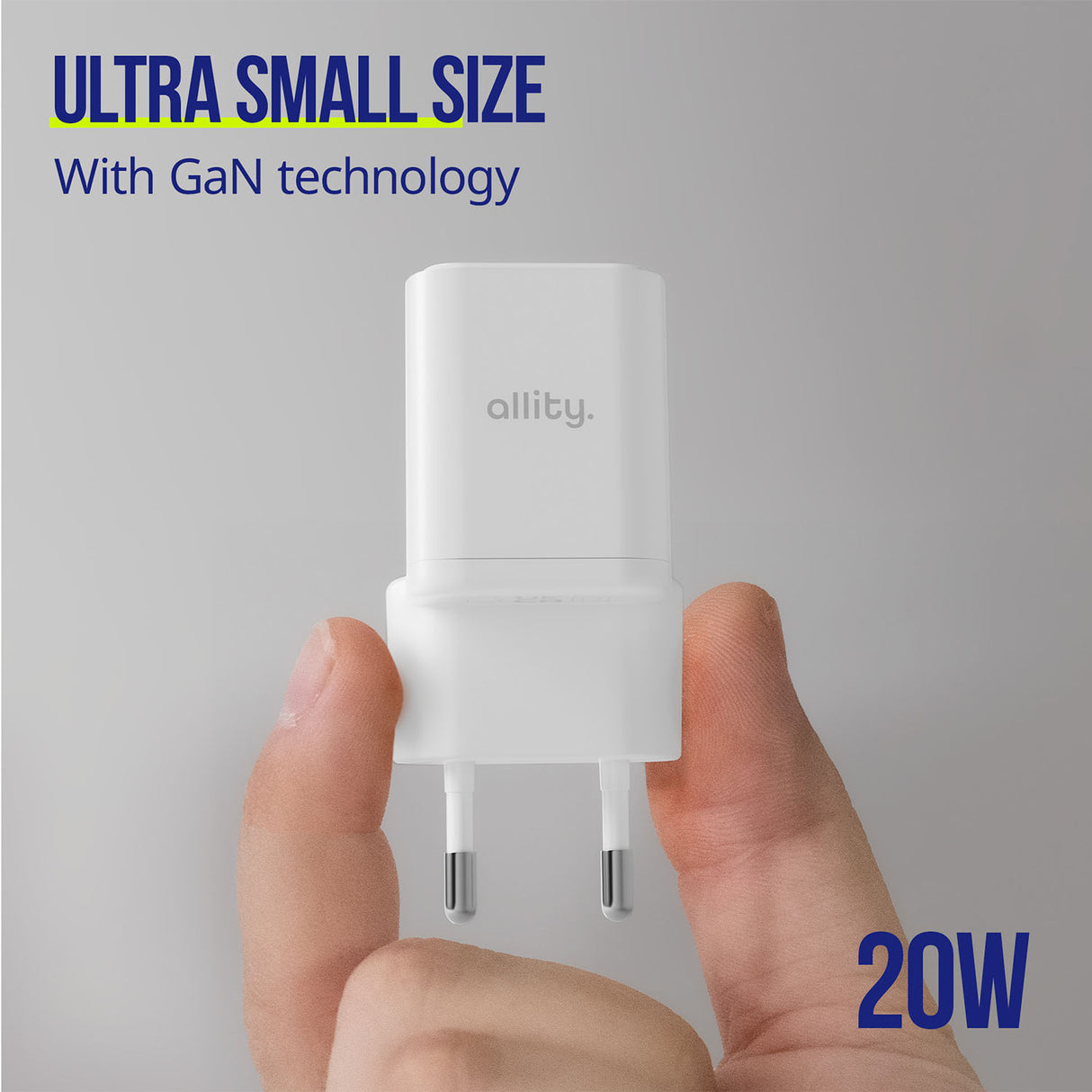 Allity wall charger GaN PD QC ATC-01-20WC 1x USB-C 20W white