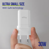 Allity wall charger GaN PD QC ATC-01-30WAC 1x USB-C 1x USB-A 30W white