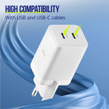 Allity wall charger GaN PD QC ATC-01-45WCC 2x USB-C 45W white