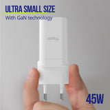 Allity wall charger GaN PD QC ATC-01-45WAC 1x USB-C 1x USB-A 45W white