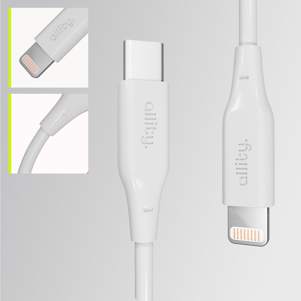 Allity cable AUC-02 USB-C - Lightning 1.0 m 27W white
