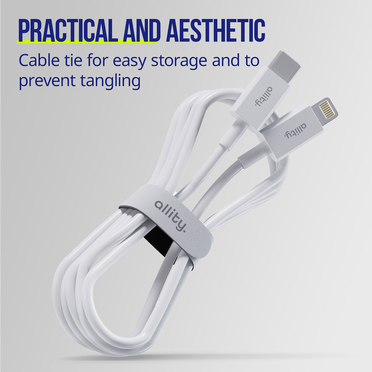 Allity cable AUC-03 USB-C - Lightning 1.0 m 27W white