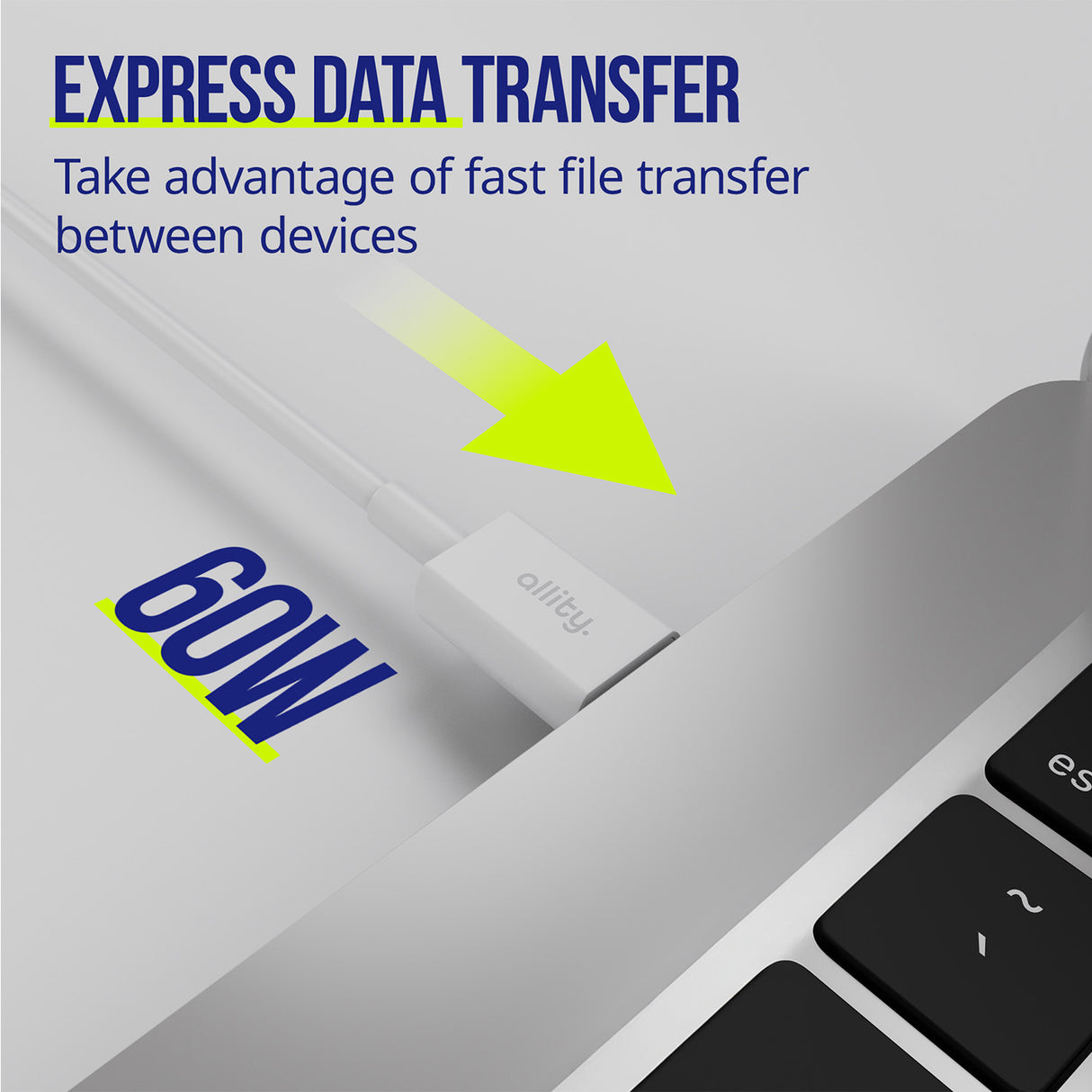 Allity cable AUC-03 USB-C - USB-C 2.0 m 60W white