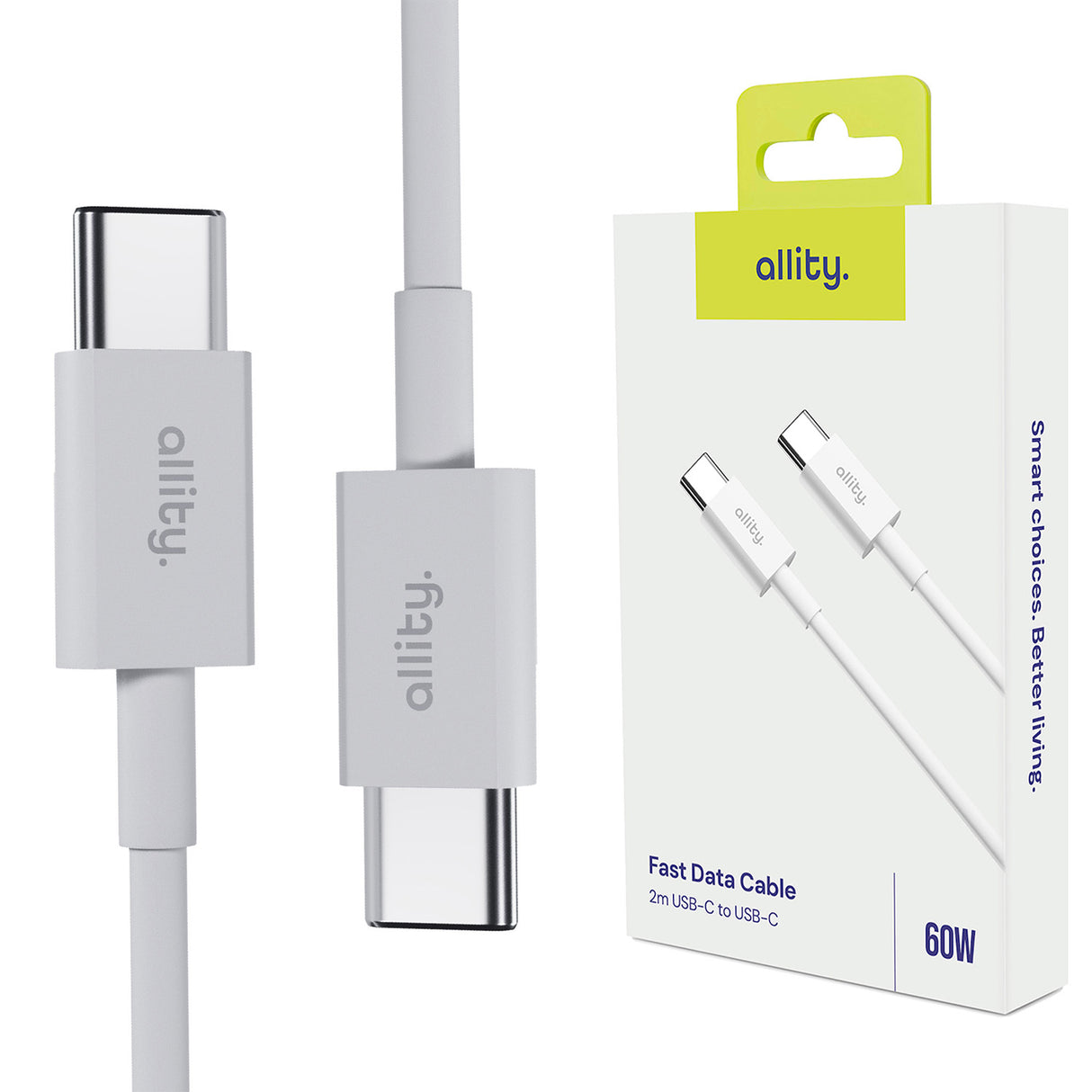 Allity cable AUC-03 USB-C - USB-C 2.0 m 60W white