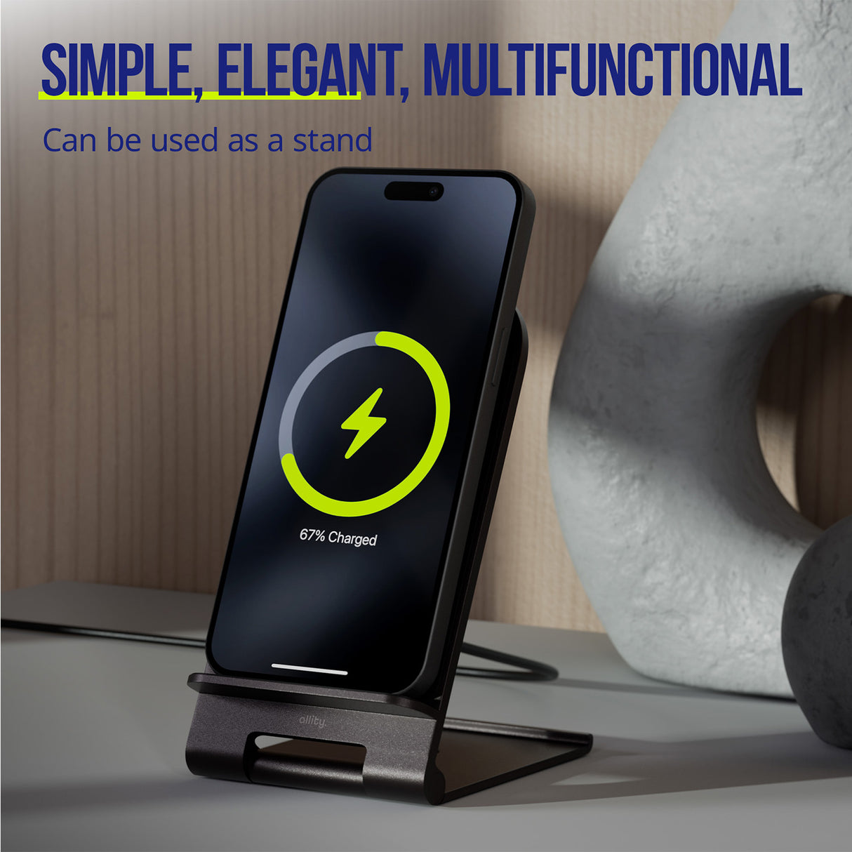 Allity AWC-100-15W wireless charger 15W graphite