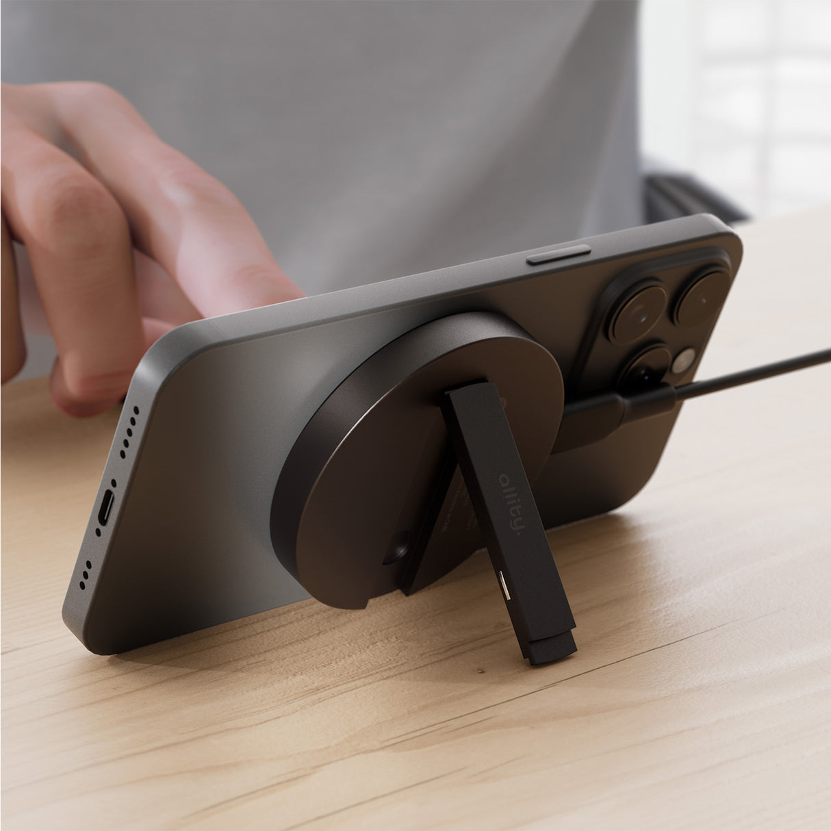 Allity AWC-210-15WMS wireless charger 15W graphite 2in1