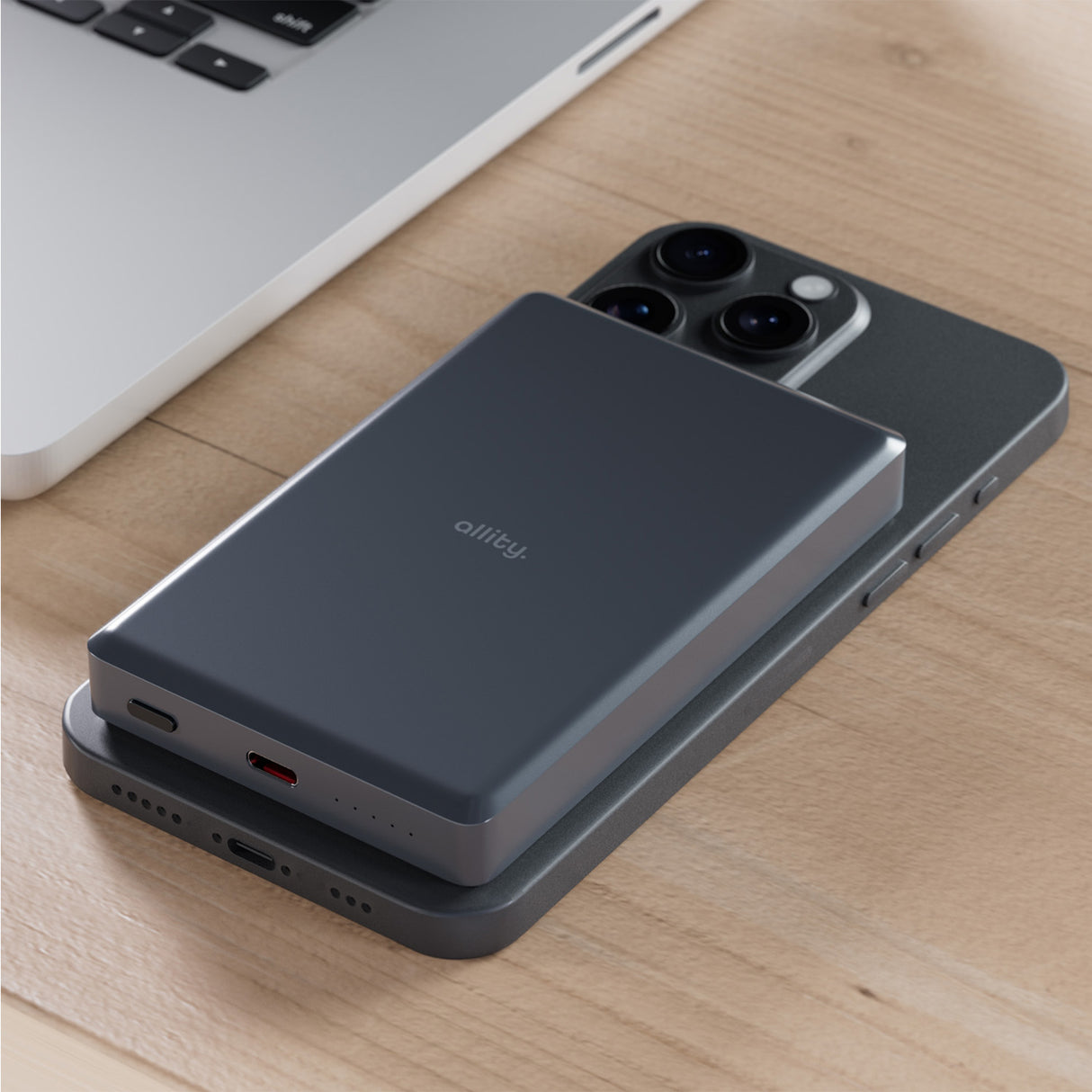 Allity wireless power bank APB-300 PD QC 20W 10000 mAh magnetic gray