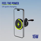 Allity car holder for air vent ACH-300 magnetic with wireless charging black 15W