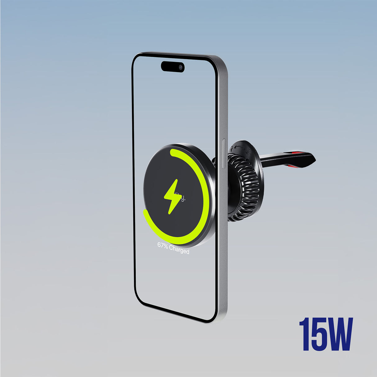 Allity car holder for air vent ACH-300 magnetic with wireless charging black 15W