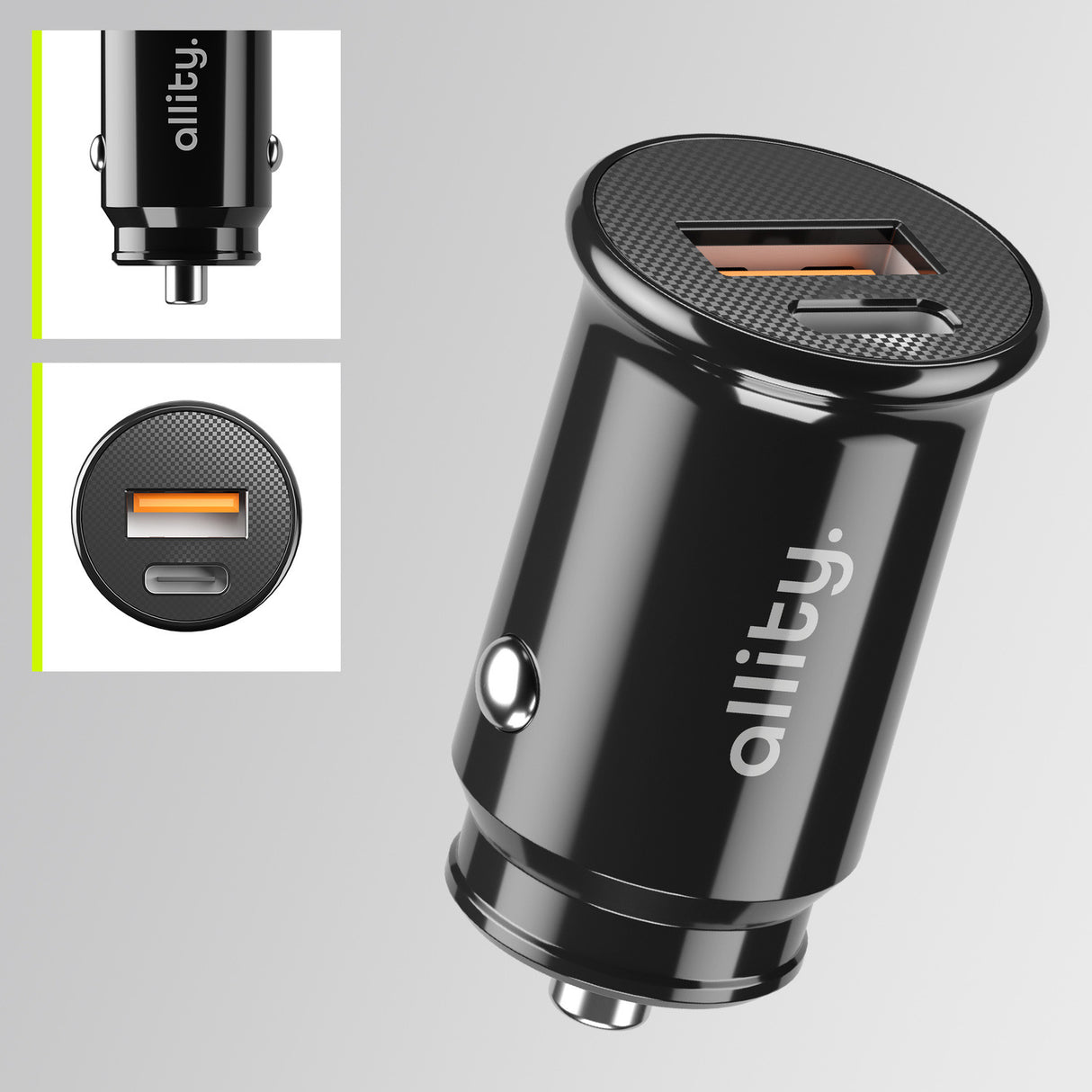 Allity car charger ACC-100-30WAC 1x USB-C 1x USB-A 30W black