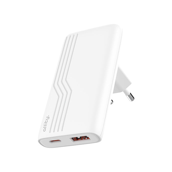 Allity GaN PD QC charger ATC-02-65WAC 1x USB-C 1x USB-A 65W white