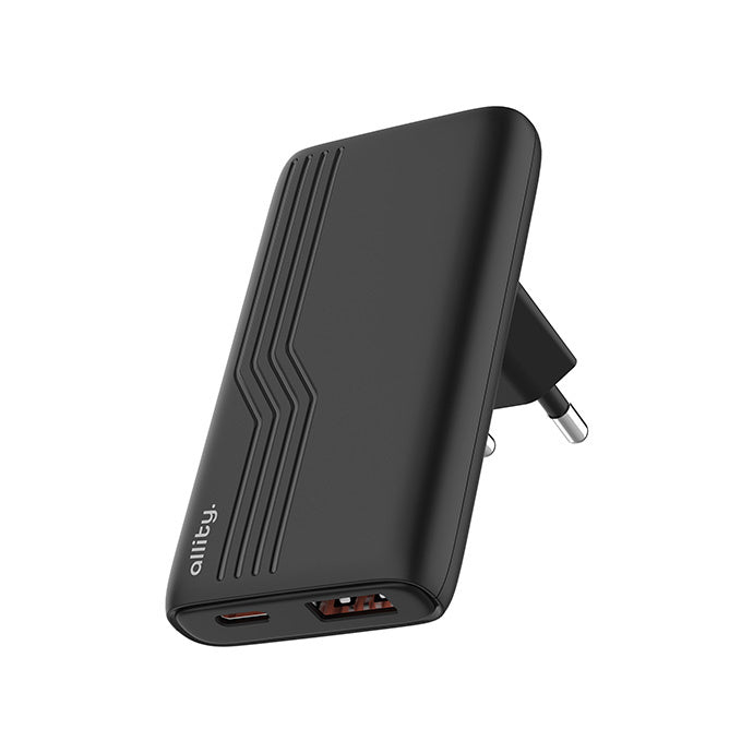 Allity GaN PD QC charger ATC-02-65WAC 1x USB-C 1x USB-A 65W Black