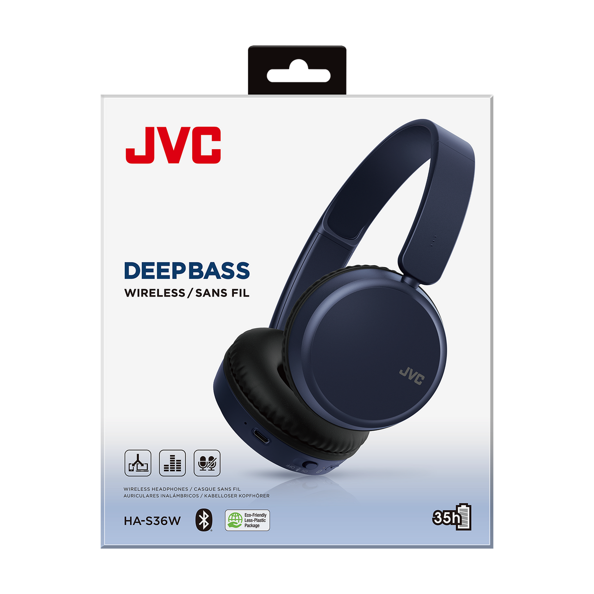 JVC HA-S36W-A-U bluetooth hovedtelefon - BLÅ