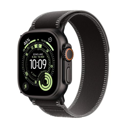 Apple Watch Ultra 3 (2025) GPS + Cellular 5G 49mm sort titanium-kasse med trækul-spor-sløjfe M/L EU MF1H4