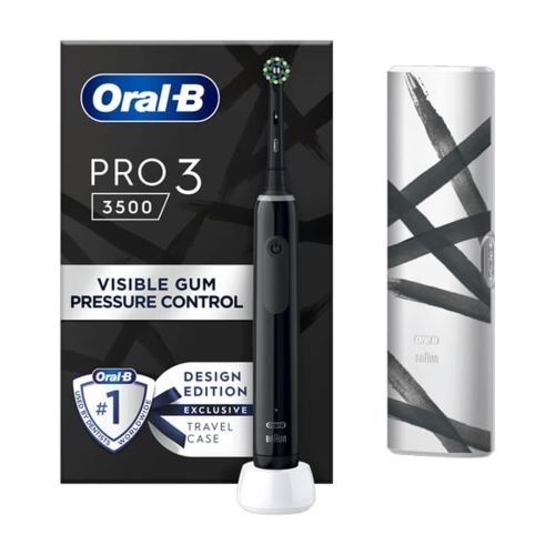 Oral-B Elektrisk tandbørste Pro 3 3500 Sensitiv ren roterende/oscillerende/pulserende designudgave, sort EU
