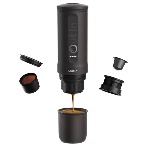 Outin Nano Portable Espresso Machine, 80ml, 7500mAh, Space Grey EU