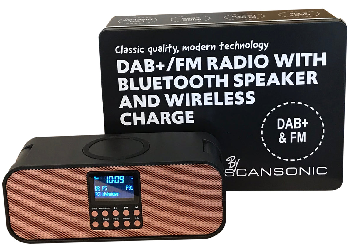 Scansonic PA8001 DAB+ radio med trådløs oplader