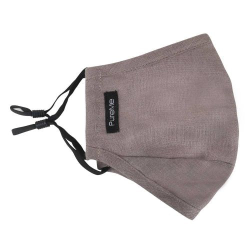 PureMe Genbrugs / justerbar maske Linen 2 stk. N95 filtre inde i pakken Charcoal Grey