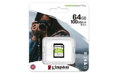 Kingston Canvas Select Plus SDS2 64 GB Class 10/UHS-I (U1) SDXC - 1 Pack - 100 MB/s Read