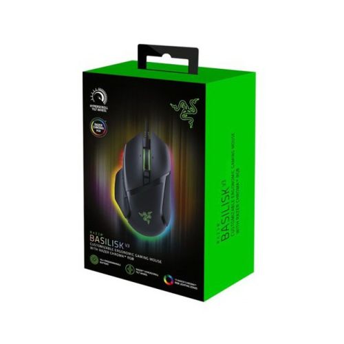 Razer Basilisk V3 Wired Gaming Mouse 10+1 knap, 26000 DPI, RGB, Sort