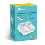 TP-Link Range Extender PA4010P AV600 Trådløs Passtrough Powerline Starter Kit (2pack Adapter), 600Mbps, LAN/WAN, Hvid EU