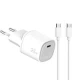 Celly Wall Charger USB-C + USB-C-USB-C Cable 25W White