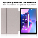 Lenovo Tab M10 (Gen 3) 10,1" 328F Trifold Stand Tablet Case Microfiber Auto Wake/Sleep Magnetisk lukning Anti-ridse beskyttelsescover - Sort