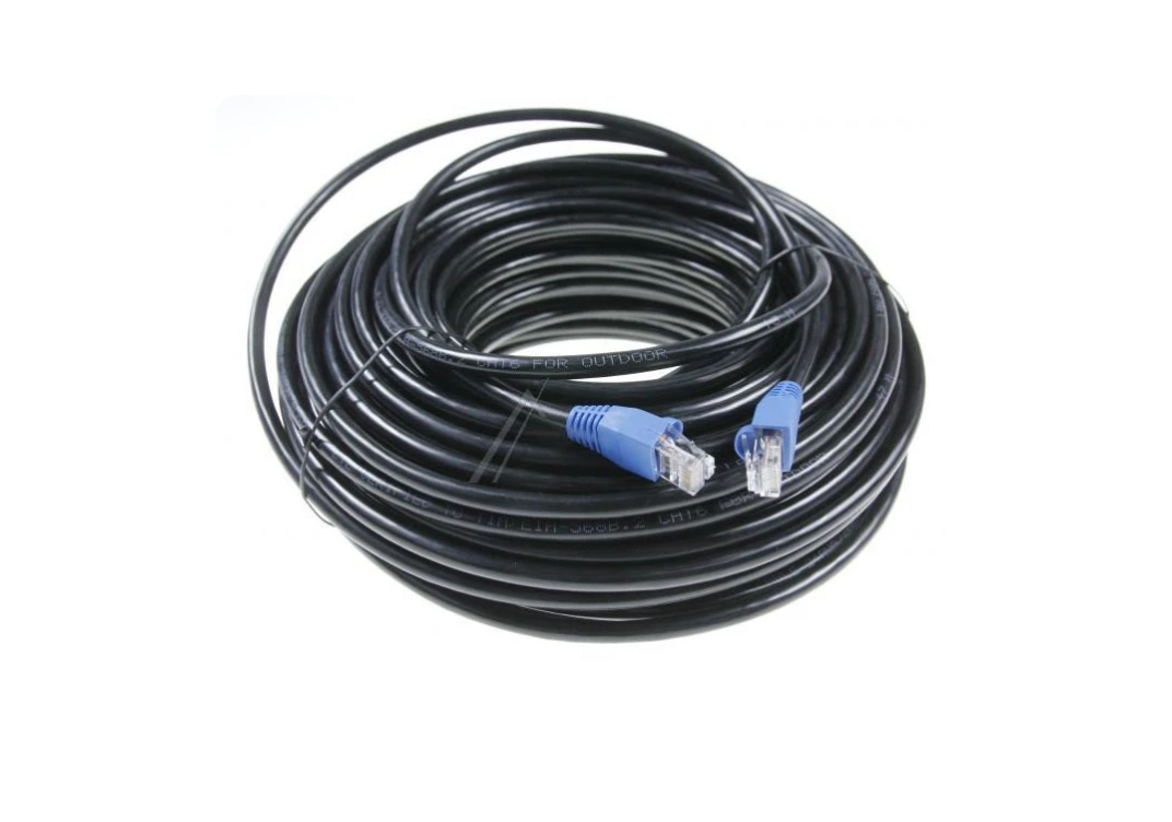 Udendørs LAN-kabel CAT6, RJ45, U/UTP, SORT, 50M