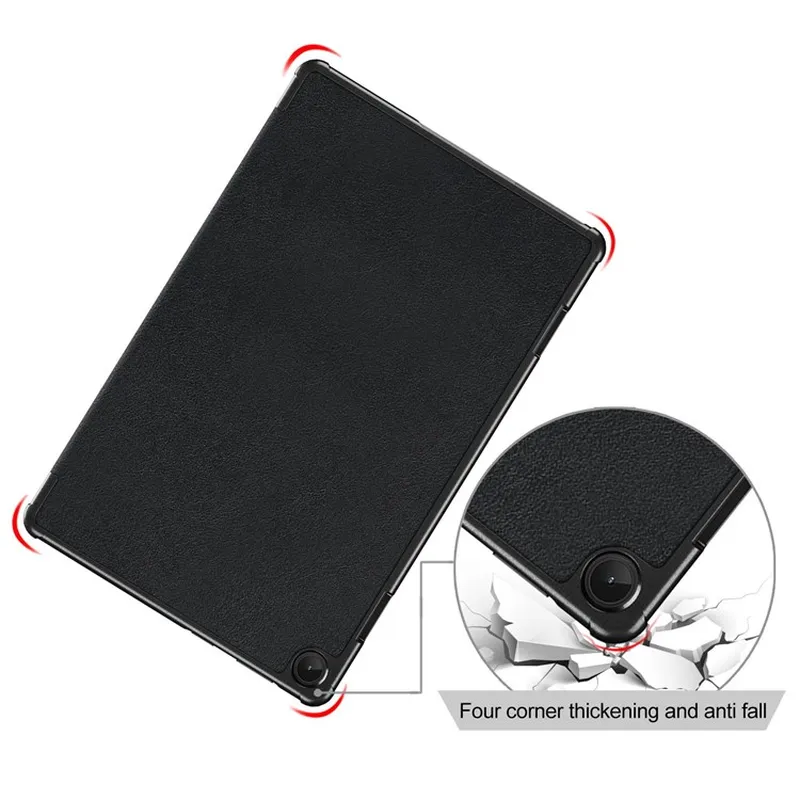Lenovo Tab M10 (Gen 3) 10,1" 328F Trifold Stand Tablet Case Microfiber Auto Wake/Sleep Magnetisk lukning Anti-ridse beskyttelsescover - Sort