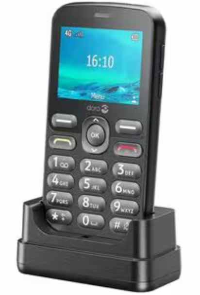 Doro 1881 17 MB Feature Phone - QVGA 320 x 240 - 4G - Black - 1 SIM Support - 1000 mAh Battery