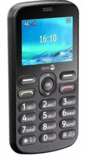 Doro 1881 17 MB Feature Phone - QVGA 320 x 240 - 4G - Black - 1 SIM Support - 1000 mAh Battery