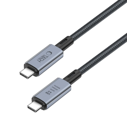 Tech-Protect UltraBoost Max USB-C 4.0 / USB-C 4.0 PD-kabel 240W 8K 40Gbps 1m - grå