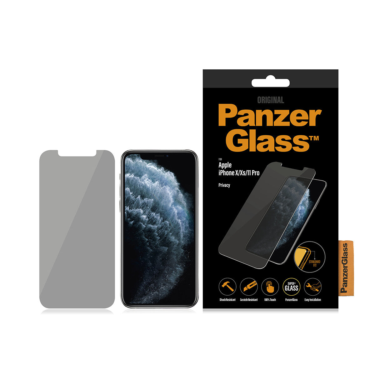 PanzerGlass ® Privacy Skærmbeskyttelse iPhone 11 Pro | Xs | X | Standard Fit