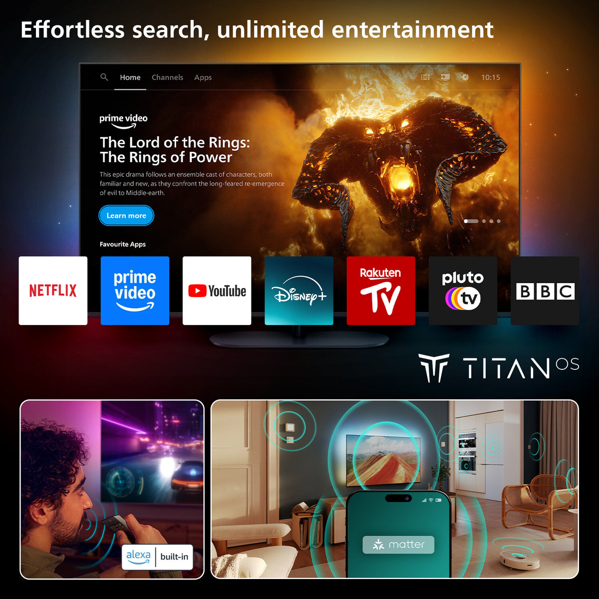 Philips 75MLED910/12 TV 190,5 cm (75") 4K Ultra HD Smart TV Wi-Fi Sort