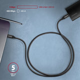 Axagon BUCM3-CM20AB USB-kabel USB 3.2 Gen 1 (3.1 Gen 1) 2 m USB C 5 Gbit/sek. 60 W Sort