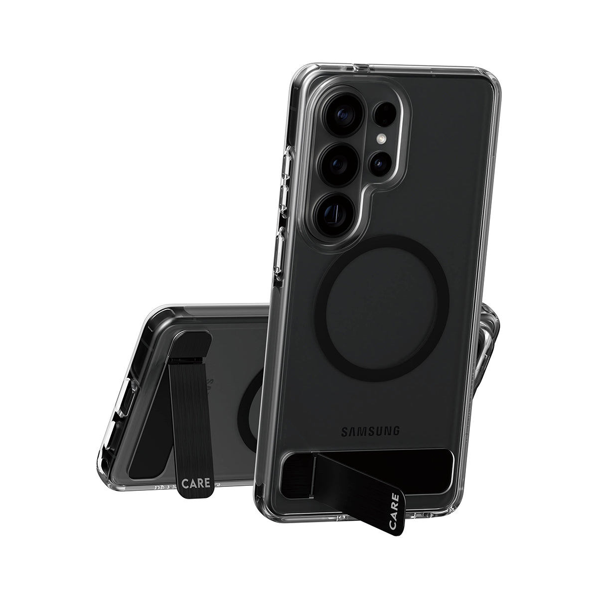 CARE by PanzerGlass Urban Explorer Case Transparent w. Black Kickstand & Qi Samsung Galaxy S26 Ultra
