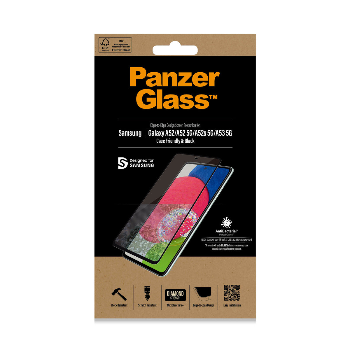 PanzerGlass ® Skærmbeskyttelse Samsung Galaxy A52 | A52 5G | A52s 5G | A53 5G