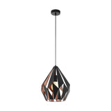 Eglo Carlton 1 sort/kobber pendel