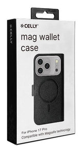 Celly WALLYMAG mobiltelefon etui 16 cm (6.3") Tegnebogsetui Sort