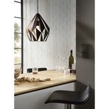 Eglo Carlton 1 sort/kobber pendel